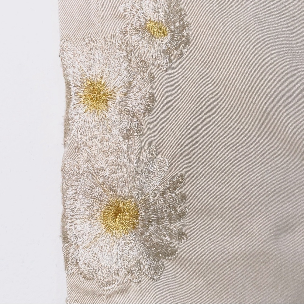 NWT daisy embroidered utility boyfriend straight leg crop khaki jeans size L - Picture 10 of 12